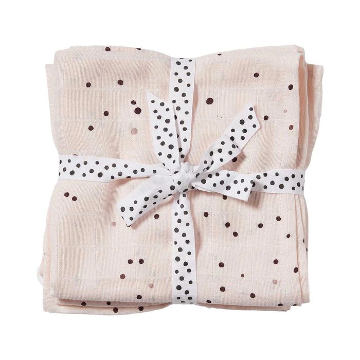 Done by Deer Mullwindel Wraps 2 Stück – Dreamy Dots Rosa – Weiche Done by Deer Mullwindel Wraps im Dreamy Dots Design. Perfekt zum Wickeln, Zudecken oder Kuscheln – aus Baumwolle, 120×120 cm, waschbar bei 60 °C.
